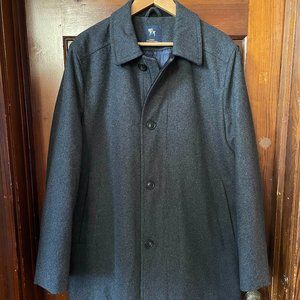 Hart Schaffner Marx Charcoal Wool Topcoat, size L